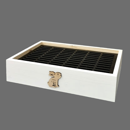 Lettiera coniglio, vasca con griglia e cover personalizzabile